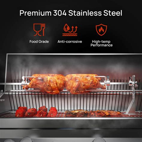 Stainless Steel Rotisserie Kit for Most Gas Grills